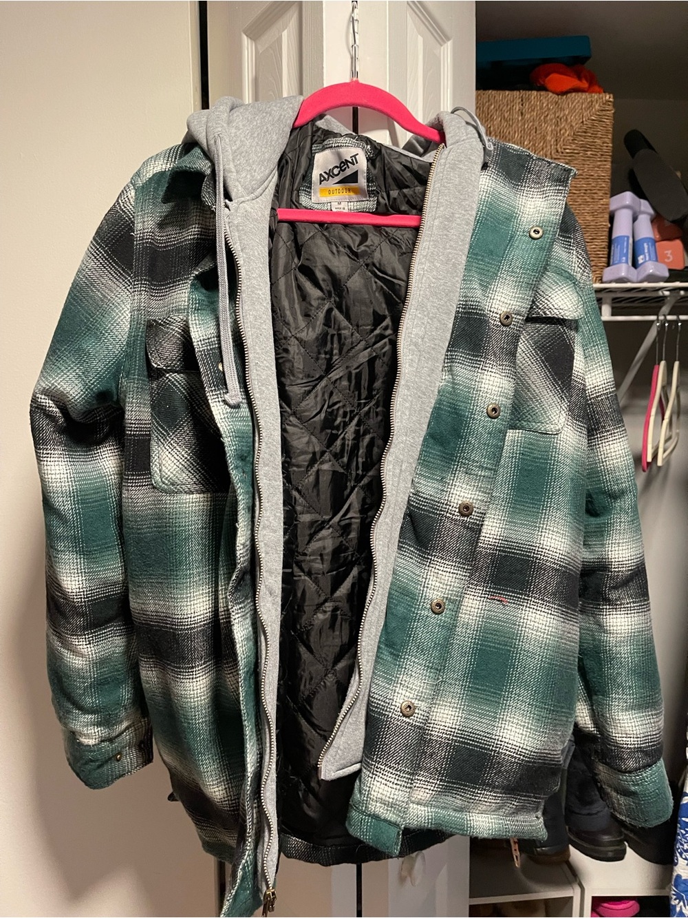 Axcent Plaid Hooded Work Jacket